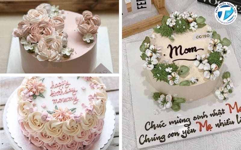 Bánh sinh nhật đơn giản sang trọng cho mẹ
